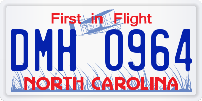 NC license plate DMH0964