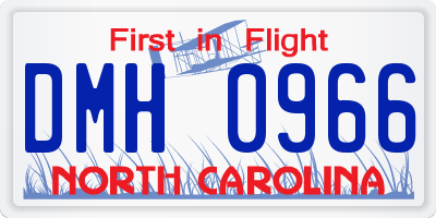 NC license plate DMH0966
