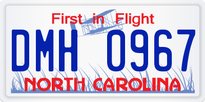 NC license plate DMH0967