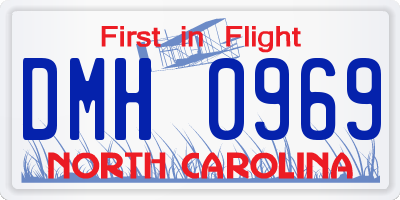 NC license plate DMH0969