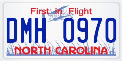 NC license plate DMH0970