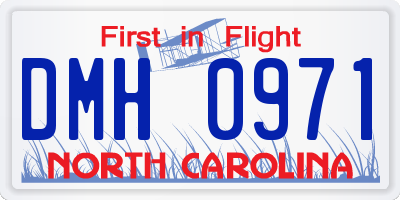 NC license plate DMH0971