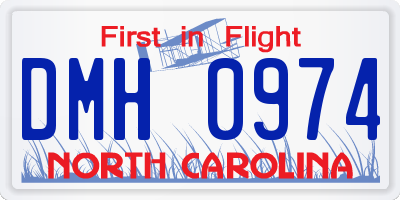 NC license plate DMH0974