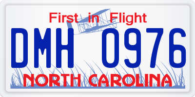 NC license plate DMH0976