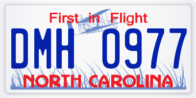 NC license plate DMH0977