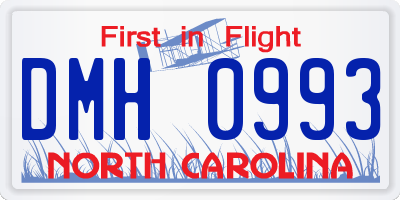NC license plate DMH0993