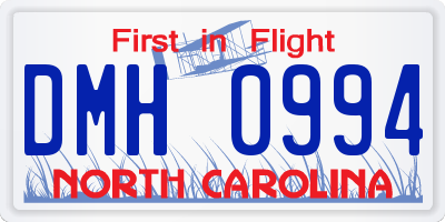 NC license plate DMH0994