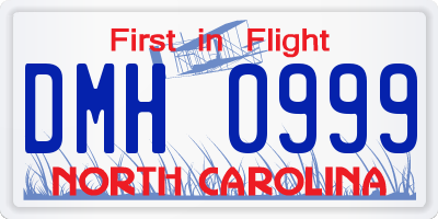 NC license plate DMH0999