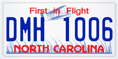 NC license plate DMH1006