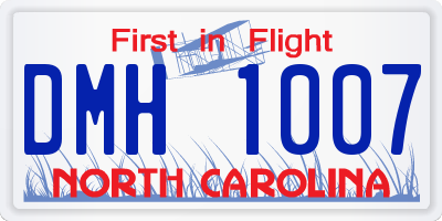 NC license plate DMH1007