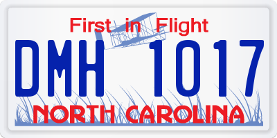 NC license plate DMH1017