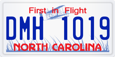 NC license plate DMH1019