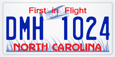 NC license plate DMH1024