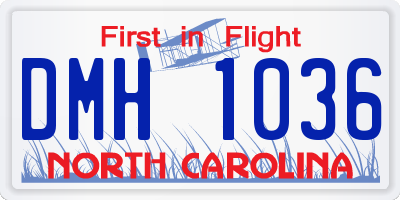 NC license plate DMH1036