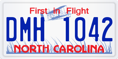 NC license plate DMH1042