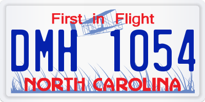 NC license plate DMH1054