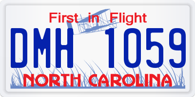 NC license plate DMH1059
