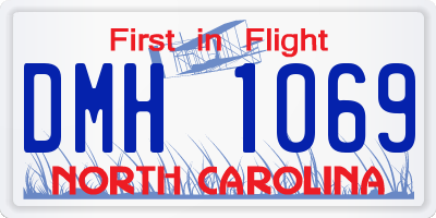 NC license plate DMH1069