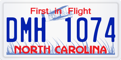 NC license plate DMH1074
