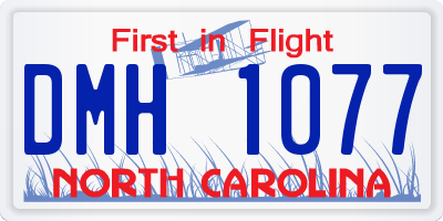 NC license plate DMH1077