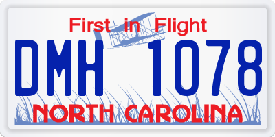 NC license plate DMH1078