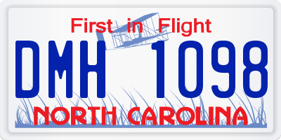 NC license plate DMH1098