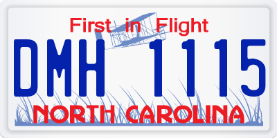 NC license plate DMH1115