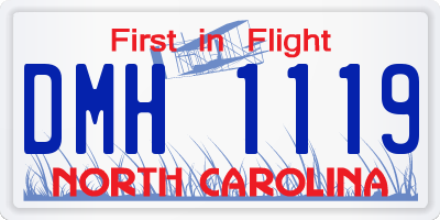 NC license plate DMH1119