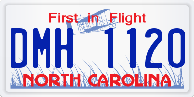 NC license plate DMH1120