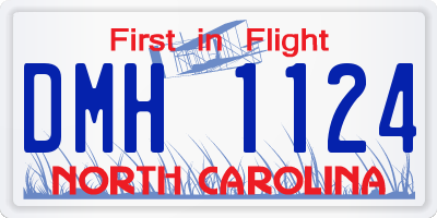 NC license plate DMH1124
