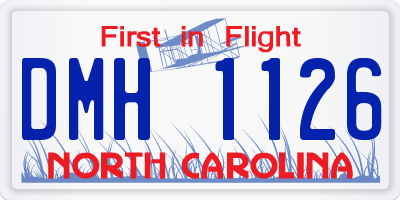 NC license plate DMH1126