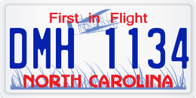 NC license plate DMH1134