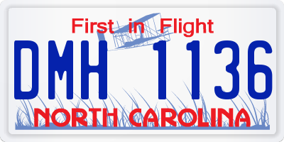 NC license plate DMH1136