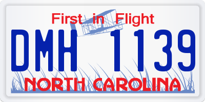 NC license plate DMH1139