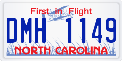 NC license plate DMH1149