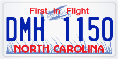 NC license plate DMH1150