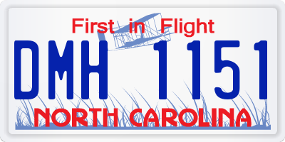 NC license plate DMH1151