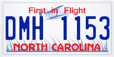 NC license plate DMH1153