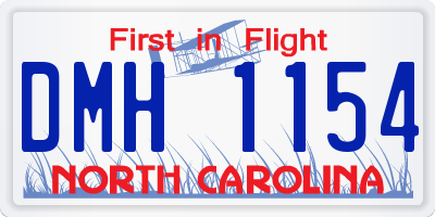 NC license plate DMH1154