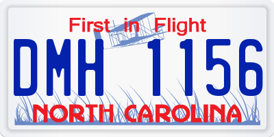NC license plate DMH1156
