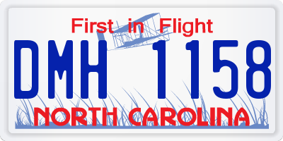 NC license plate DMH1158