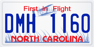 NC license plate DMH1160