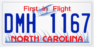 NC license plate DMH1167