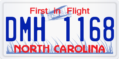 NC license plate DMH1168