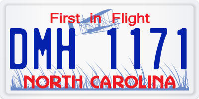 NC license plate DMH1171