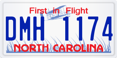 NC license plate DMH1174