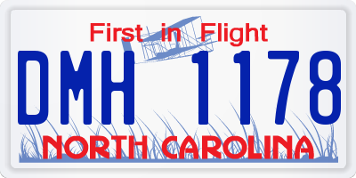 NC license plate DMH1178