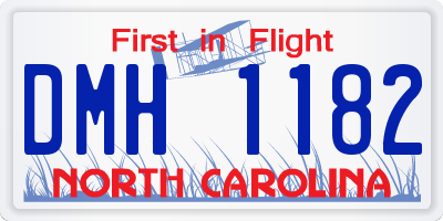 NC license plate DMH1182