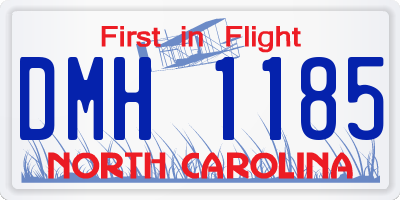 NC license plate DMH1185