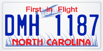 NC license plate DMH1187